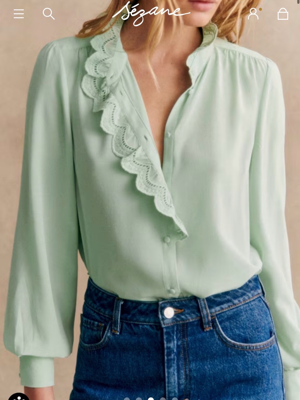 Sezane Silk Chlo Blouse